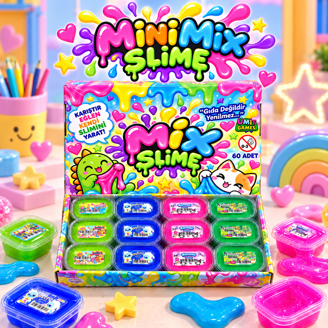 Mini Mix Slime - 18g - Pofuduk Slime Hamuru