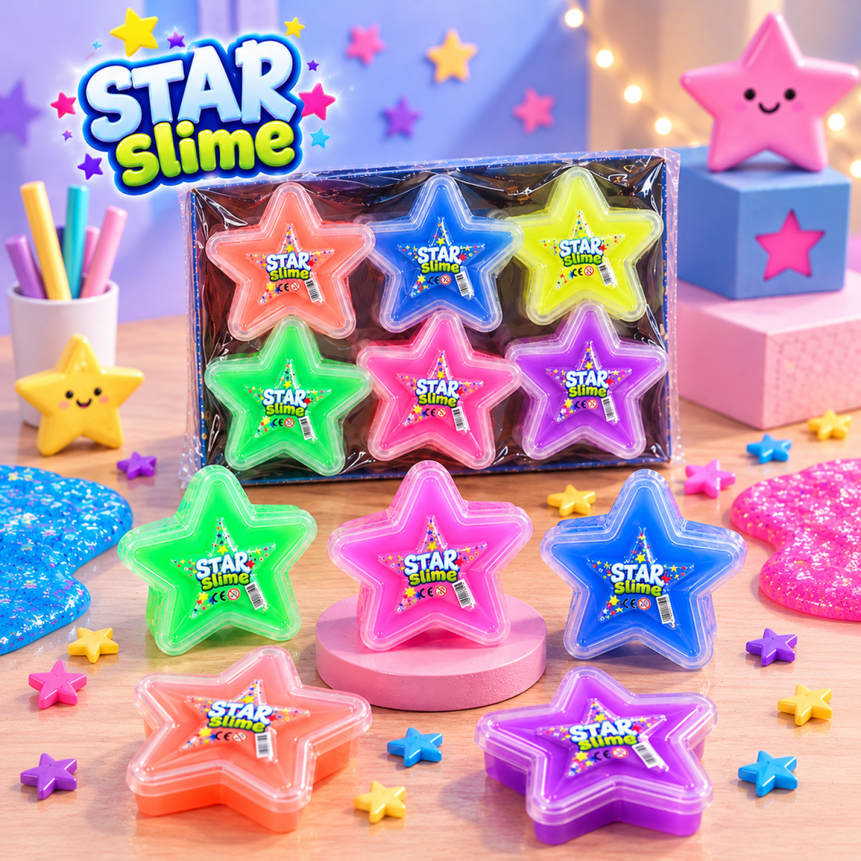 Star Slime - 100g - Pofuduk Slime Hamuru Florasan - 12'li (Tava)