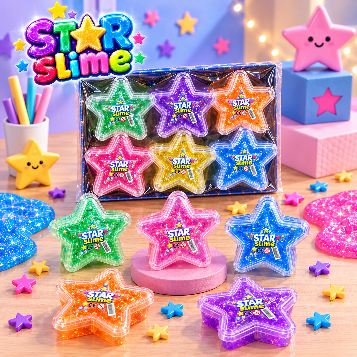 Star Slime - 100g - Pofuduk Slime Hamuru Kristal - 1 Adet