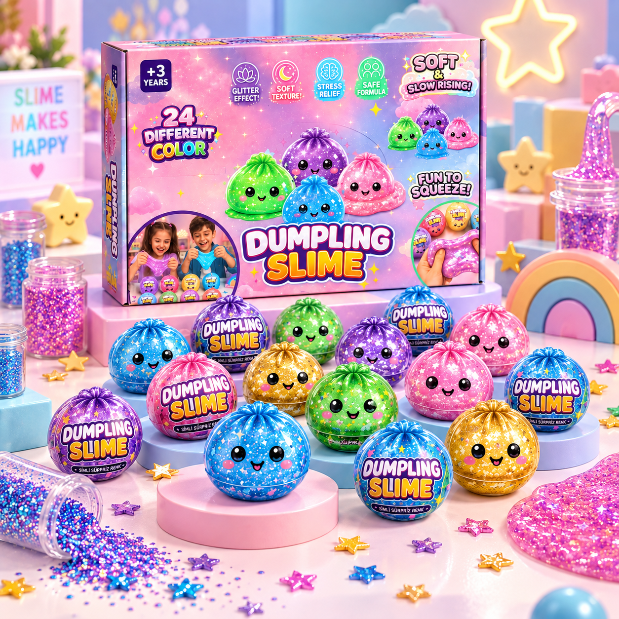 Dumpling Ball Slime - 70g - Pofuduk Slime Hamuru